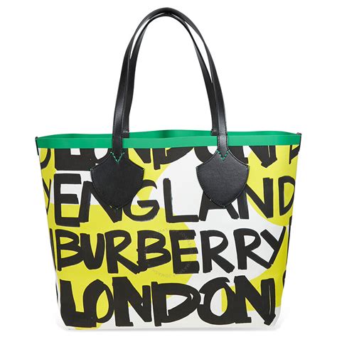 burberry large graffiti|BURBERRY Large Graffiti Print Cotton Tote.